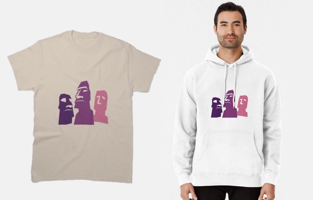 Easter Island Heads t-shirts