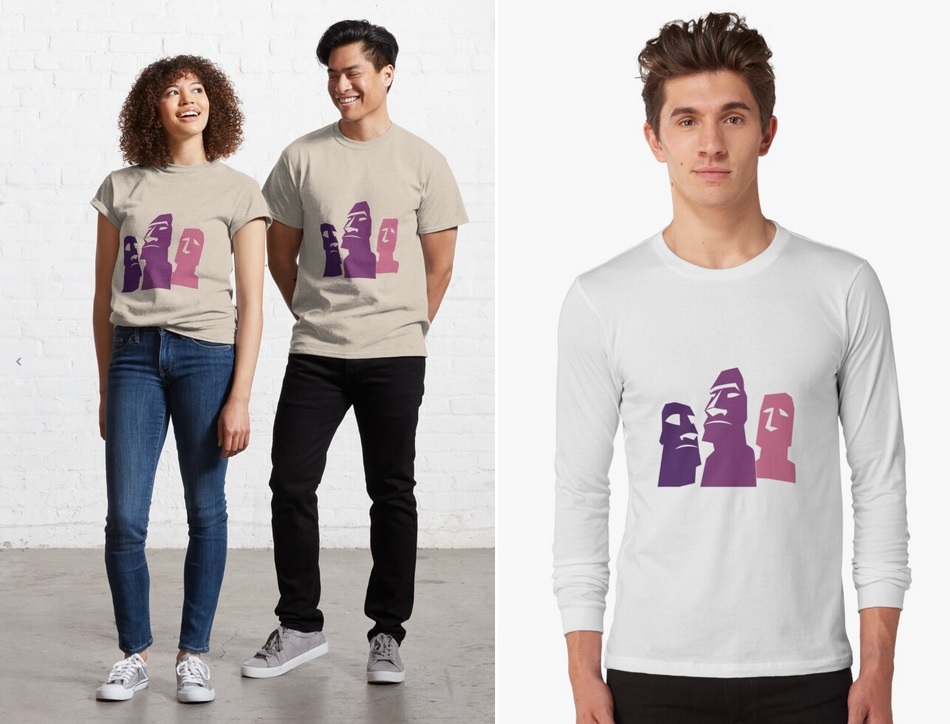 Easter Island Heads t-shirts